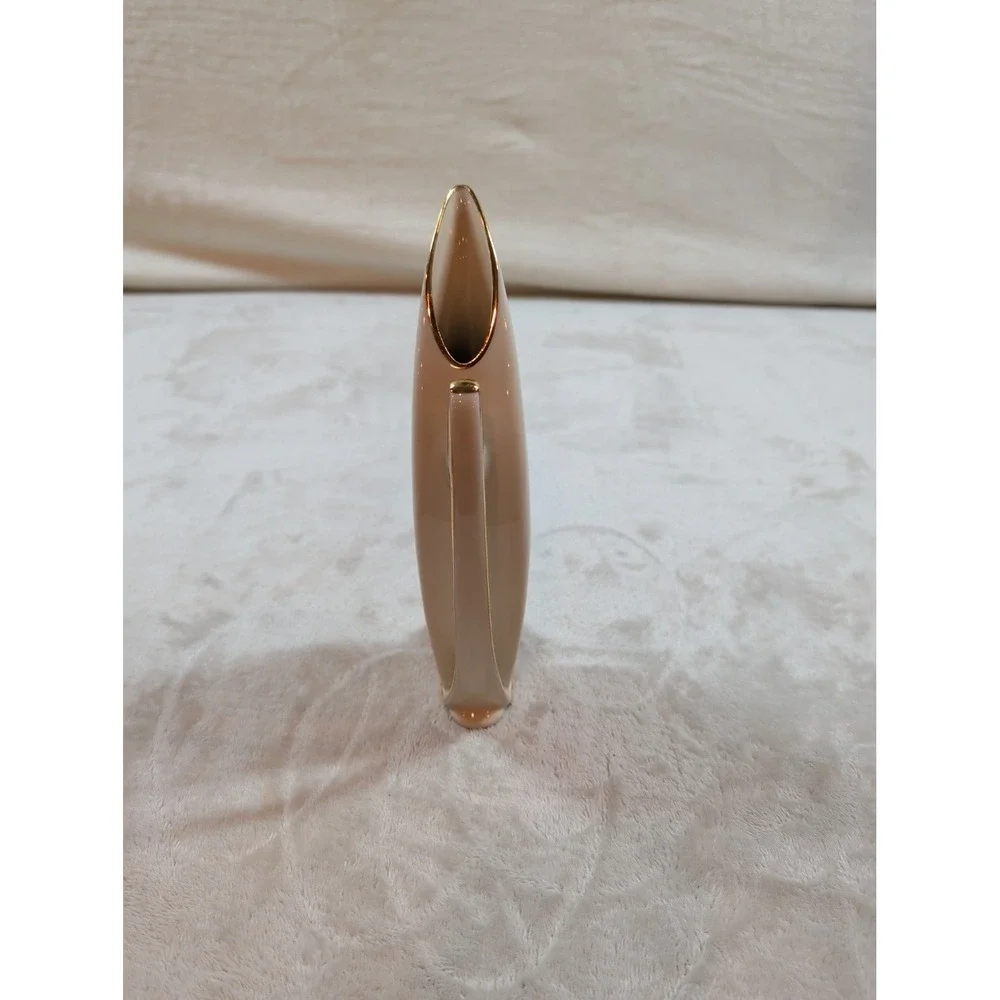 Vintage MCM CK Bavaria West Germany Porcelain‎ Bud Vase Atomic Gold Gilt Floral